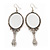 Unique Vintage 'Mirror' Drop Earrings In Silver Plated Metal - 9cm Length - view 2
