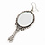 Unique Vintage 'Mirror' Drop Earrings In Silver Plated Metal - 9cm Length - view 5