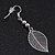Delicate Filigree 'Leaf' Drop Earrings In Silver Plating - 5cm Length - view 2