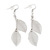 Silver Plated Filigree 'Leaf' Drop Earrings - 6cm Length - view 3