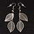 Silver Plated Filigree 'Leaf' Drop Earrings - 6cm Length