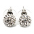 Clear Crystal Ball Stud Earrings In Silver Plated Finish - 11mm Diameter - view 2