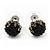 Black/Grey/Clear Swarovski Crystal Ball Stud Earrings In Silver Plated Finish -10mm Diameter - view 4