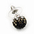 Black/Grey/Clear Swarovski Crystal Ball Stud Earrings In Silver Plated Finish -10mm Diameter - view 5