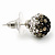 Black/Grey/Clear Swarovski Crystal Ball Stud Earrings In Silver Plated Finish -10mm Diameter - view 3