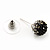 Black/Grey/Clear Swarovski Crystal Ball Stud Earrings In Silver Plated Finish -10mm Diameter - view 6