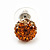Orange/Citrine/Clear Swarovski Crystal Ball Stud Earrings In Silver Plated Finish -10mm Diameter - view 9