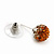 Orange/Citrine/Clear Swarovski Crystal Ball Stud Earrings In Silver Plated Finish -10mm Diameter - view 7