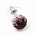 Deep Purple/Lavender/Clear Crystal Ball Stud Earrings In Silver Plated Finish -10mm Diameter - view 4
