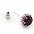 Deep Purple/Lavender/Clear Crystal Ball Stud Earrings In Silver Plated Finish -10mm Diameter - view 5