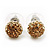 Light Citrine/Champagne/Clear Swarovski Crystal Ball Stud Earrings In Silver Plated Finish -10mm Diameter - view 2