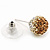 Light Citrine/Champagne/Clear Swarovski Crystal Ball Stud Earrings In Silver Plated Finish -10mm Diameter - view 4