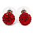 Red Swarovski Crystal Ball Stud Earrings In Silver Plated Finish - 9mm Diameter - view 6
