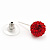 Red Swarovski Crystal Ball Stud Earrings In Silver Plated Finish - 9mm Diameter - view 4