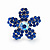 Blue Crystal 'Daisy' Floral Stud Earrings In Silver Metal - 15mm Diameter - view 3