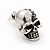 Small Diamante 'Skull' Stud Earrings In Burn Silver Finish - 15mm Length - view 4