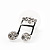 Small Diamante 'Musical Notes' Stud Earrings In Silver Metal - 13mm Length - view 5