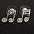 Small Diamante 'Musical Notes' Stud Earrings In Silver Metal - 13mm Length - view 8