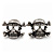 Burn Silver Diamante 'Skull & Crossbones' Stud Earrings - 23mm Length - view 3