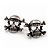Burn Silver Diamante 'Skull & Crossbones' Stud Earrings - 23mm Length - view 5