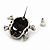 Burn Silver Diamante 'Skull & Crossbones' Stud Earrings - 23mm Length - view 4