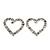 Clear Crystal Open 'Heart' Stud Earrings In Silver Metal - 2cm Length - view 6