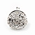 Clear Crystal 'Purse' Stud Earrings In Silver Tone Metal - 15mm Diameter - view 4