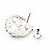 Clear Crystal 'Purse' Stud Earrings In Silver Tone Metal - 15mm Diameter - view 5