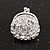 Clear Crystal 'Purse' Stud Earrings In Silver Tone Metal - 15mm Diameter - view 2