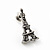 Small Diamante 'Eiffel Tower' Stud Earrings In Burn Silver Finish - 1.7cm Length - view 2