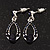 Dark Blue Crystal Teardrop Silver Tone Earrings - 3cm Length - view 5