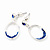 Royal Blue Crystal Oval Silver Tone Earrings - 3cm Length - view 5