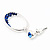 Royal Blue Crystal Oval Silver Tone Earrings - 3cm Length - view 7