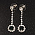Clear/Emerald Green Crystal Drop Earrings In Silver Finish - 4.5cm Length - view 2