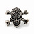Small Burn Silver Diamante 'Skull & Crossbones' Stud Earrings - 12mm Length - view 3