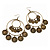 Large Coin Hoop Earrings In Bronze Finish - 9.5cm Length - view 3