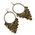 Oversized Coin Hoop Earrings In Bronze Finish - 13cm Length