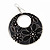 Black Enamel Floral Round Drop Earrings In Silver Finish - 7.5cm Length - view 3