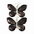Large Black Enamel 'Butterfly' Drop Earrings In Silver Finish - 5cm Length - view 2