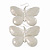 Large Light Grey Enamel 'Butterfly' Drop Earrings In Silver Finish - 5cm Length - view 2