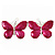 Large Magenta Enamel 'Butterfly' Drop Earrings In Silver Finish - 5cm Length - view 5