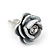 Small White Enamel Diamante 'Rose' Stud Earrings In Silver Finish - 10mm Diameter - view 5