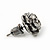 Small Dark Grey Crystal 'Rose' Stud Earrings - 10mm Diameter - view 4
