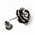 Small Dark Grey Crystal 'Rose' Stud Earrings - 10mm Diameter - view 5