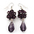 Purple Glass Beaded Drop Earrings In Silver Plating - 5.5cm Length - view 6