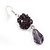 Purple Glass Beaded Drop Earrings In Silver Plating - 5.5cm Length - view 4