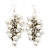 White Faux Pearl Cluster Drop Earrings In Silver Finish - 7cm Length - view 4