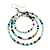 Light Blue Glass Bead Hoop Earrings In Silver Finish - 6.5cm Length - view 4