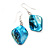 Turquoise Coloured Shell Bead Drop Earrings (Silver Tone) - 4cm Length - view 5