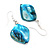 Turquoise Coloured Shell Bead Drop Earrings (Silver Tone) - 4cm Length - view 3
